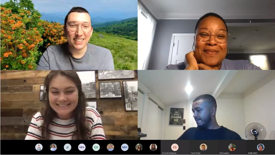 Kittelson & Associates' interns in a virtual meeting