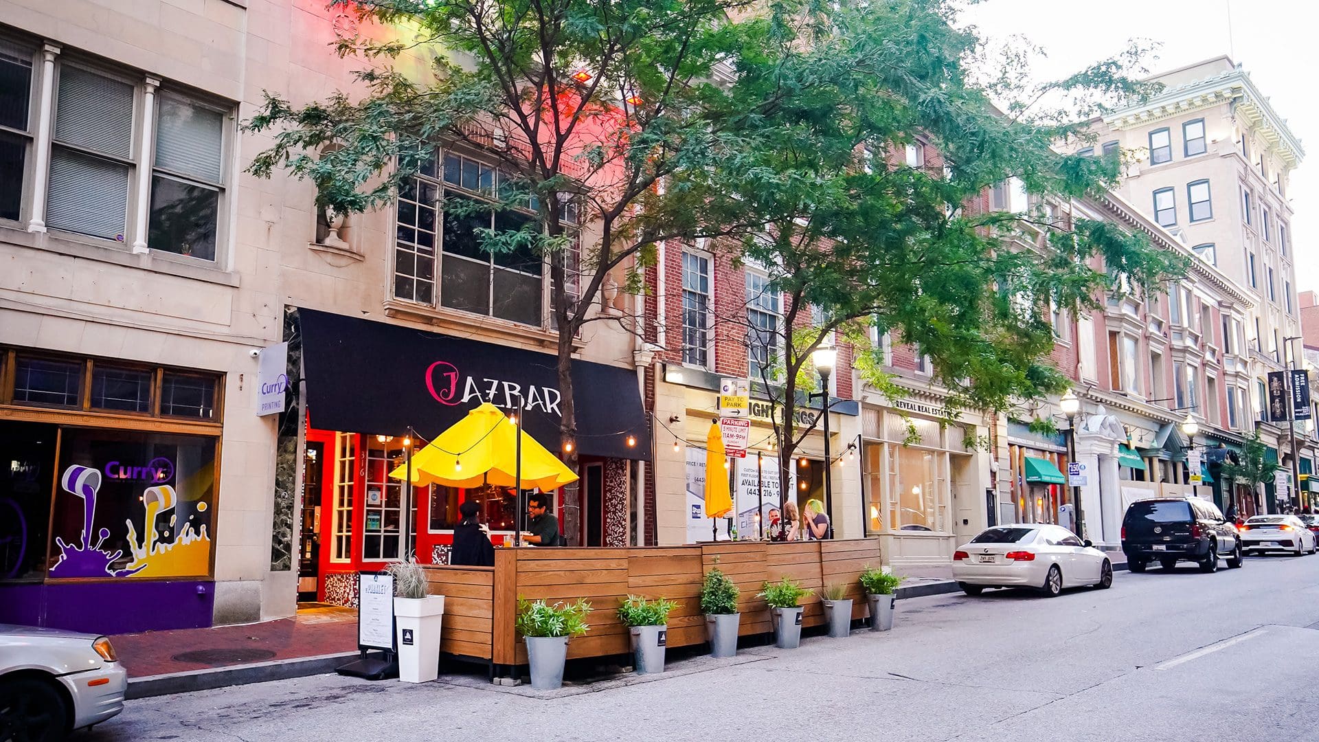 Outdoor dining setup in Baltimore during COVID-19