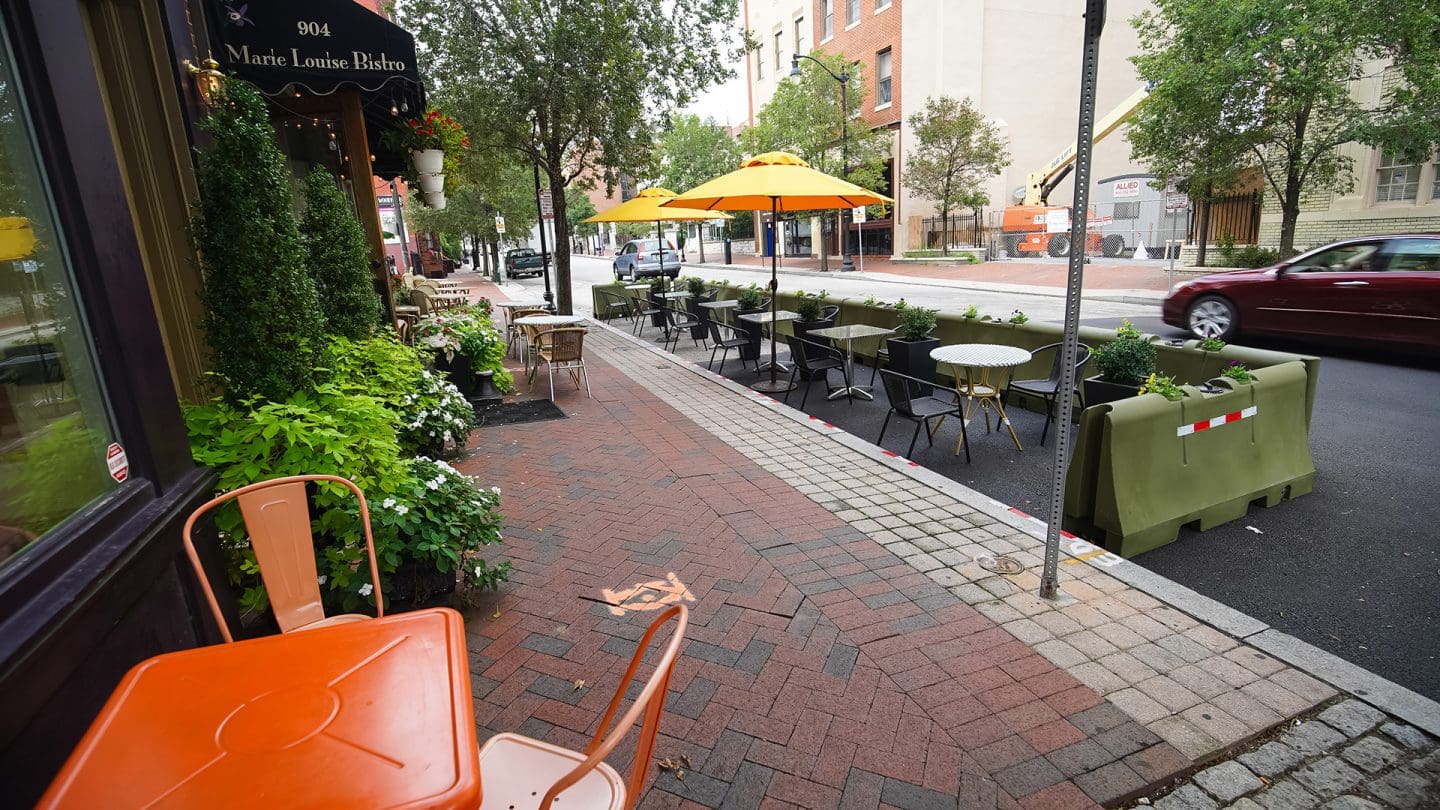 Outdoor dining setup during COVID-19