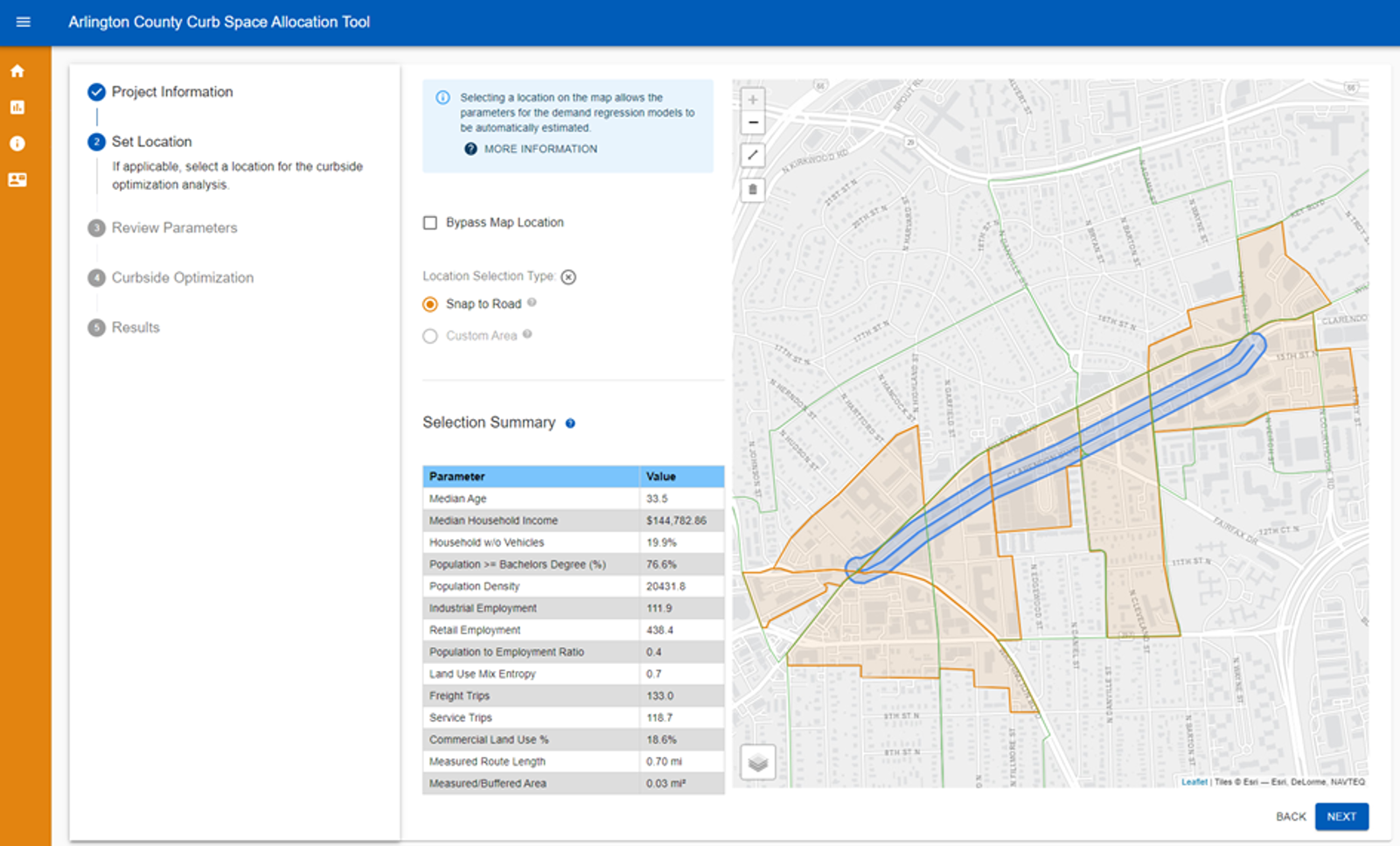 Arlington Curbside Tool Dashboard