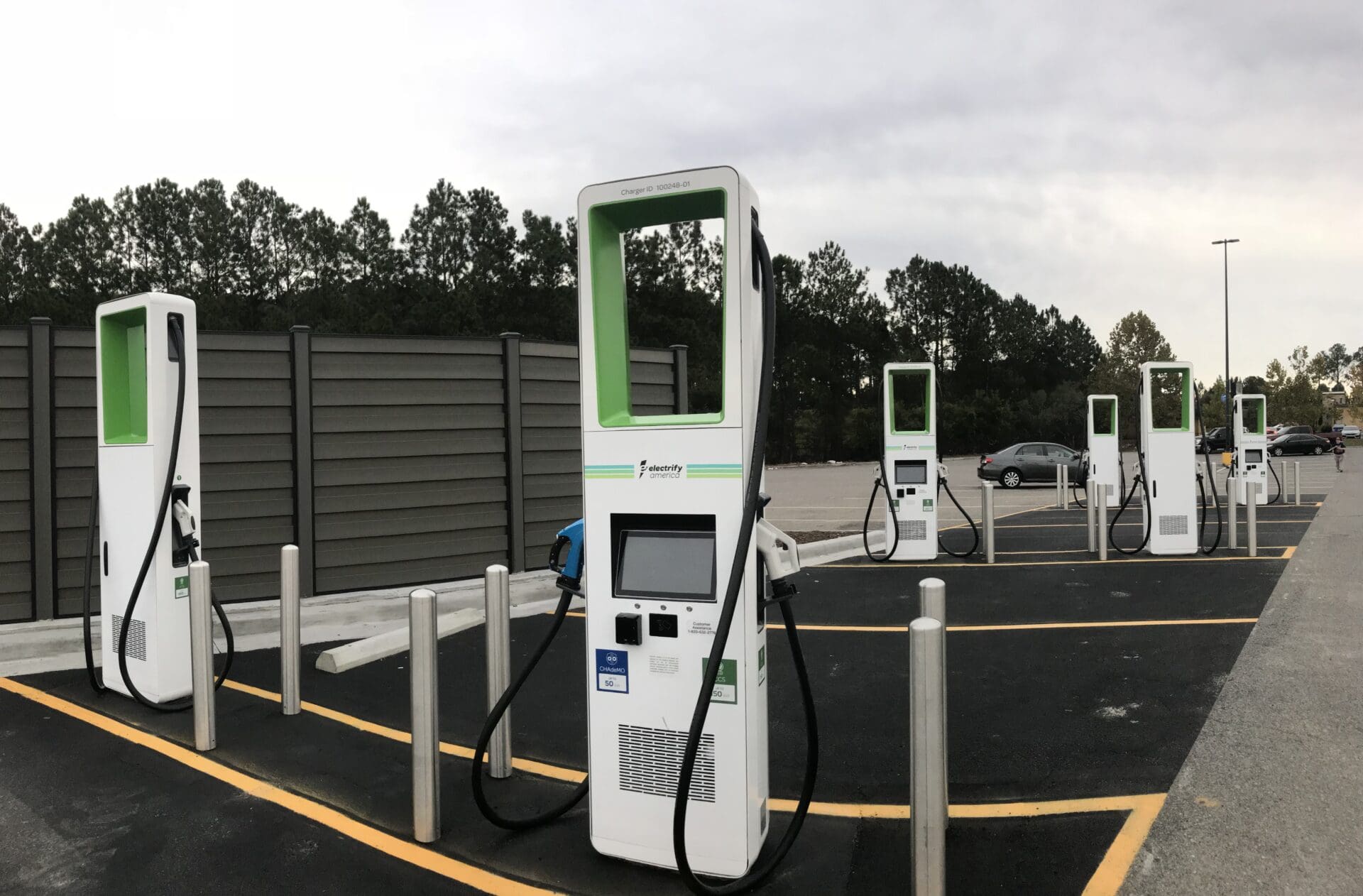 image of empty electric vehicle charging station