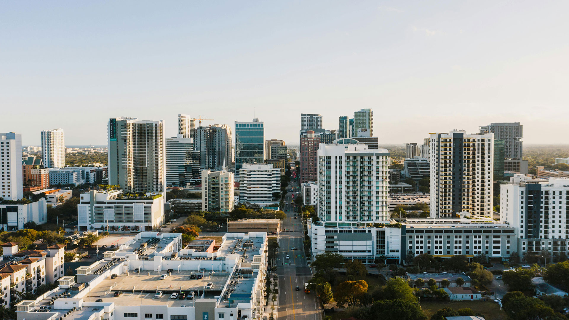 Aerial photo of city street in Florida