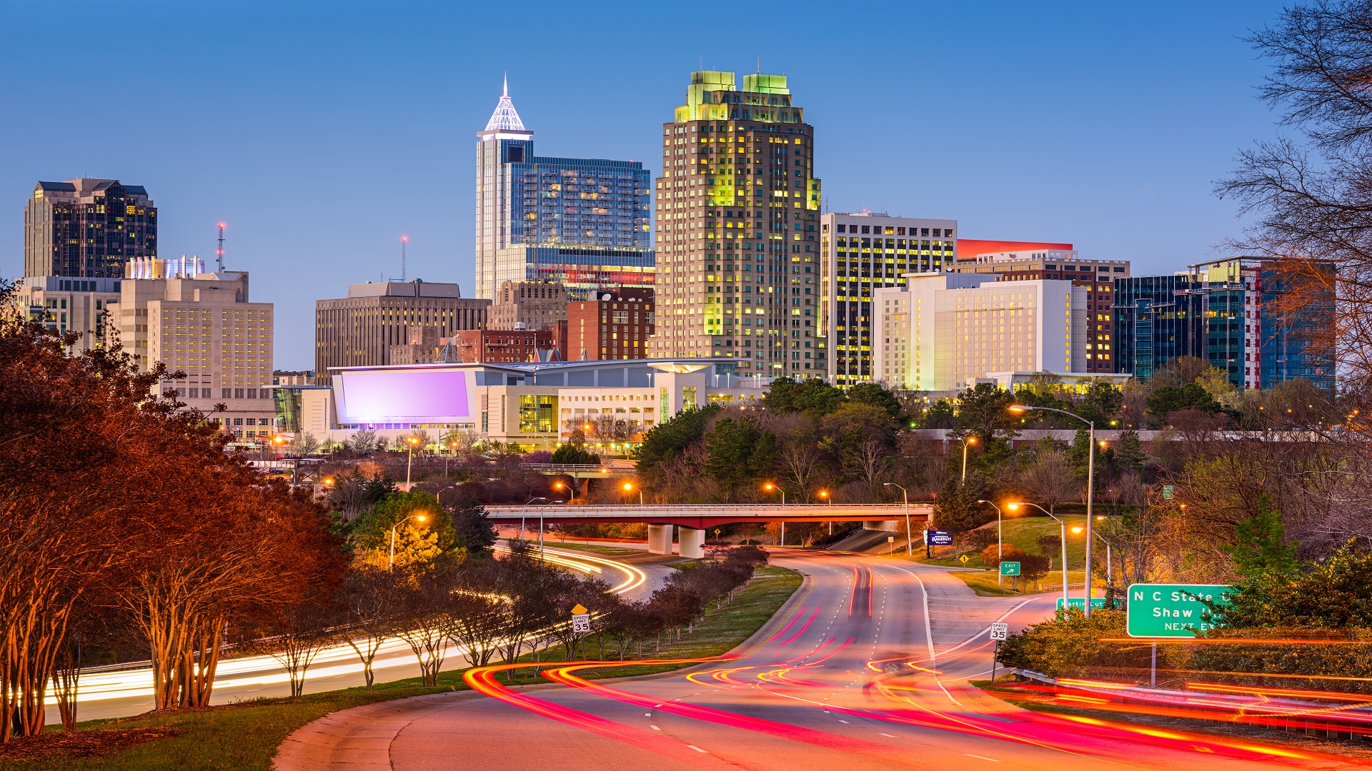 Raleigh, North Carolina, USA downtown city skyline.