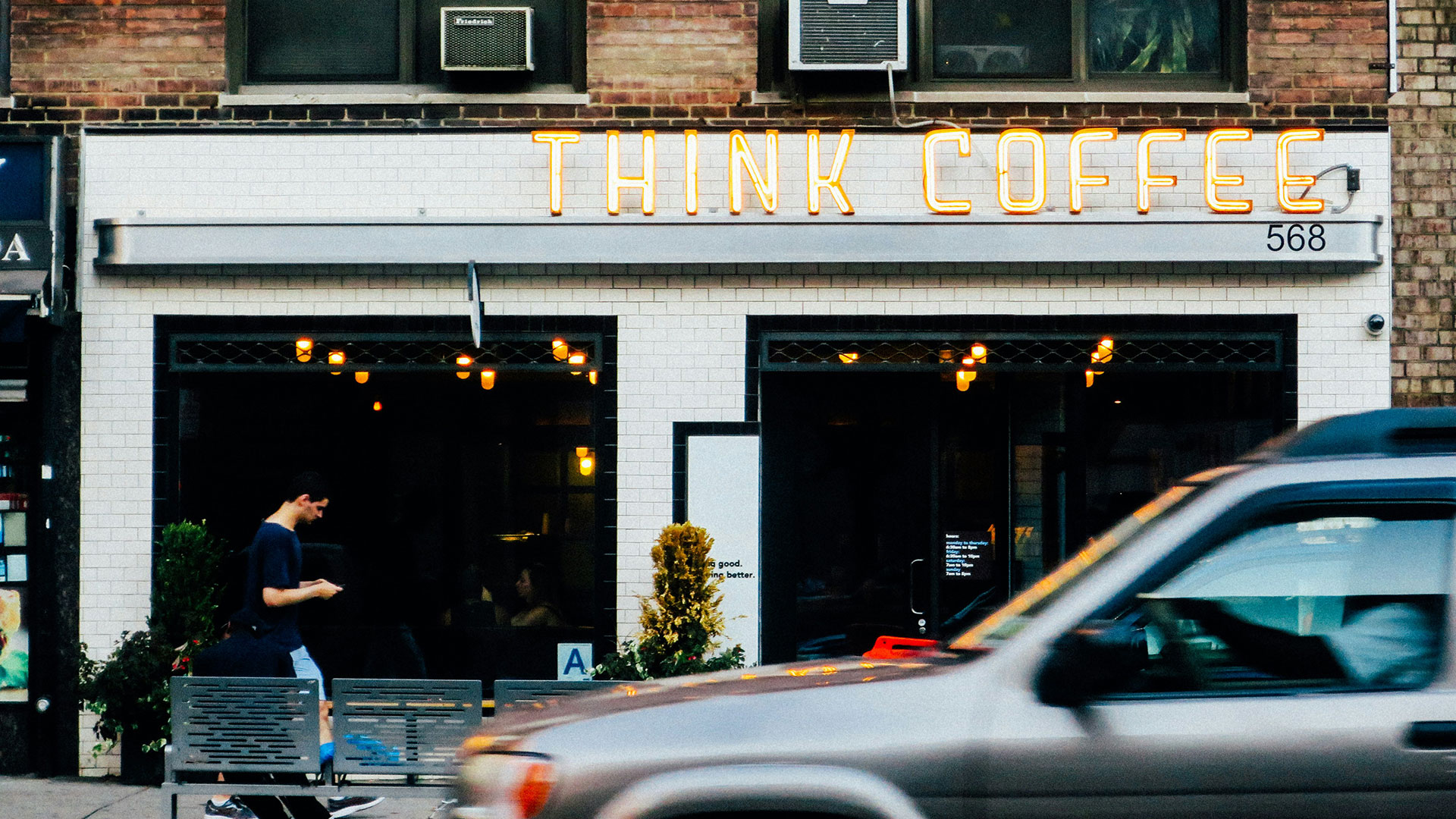 Photo of the outside of a coffee shop called 