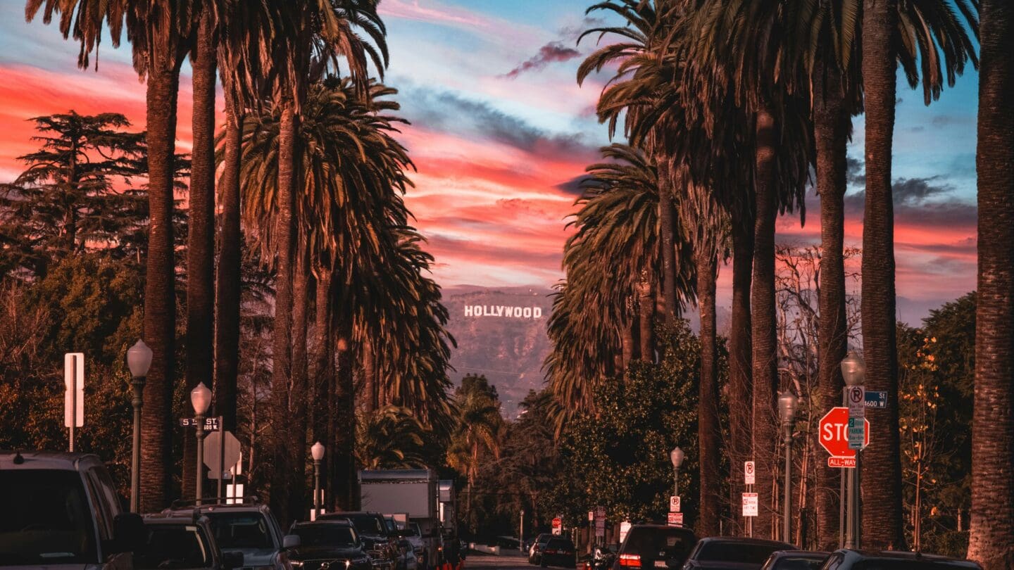 Cars parked on a street in LA