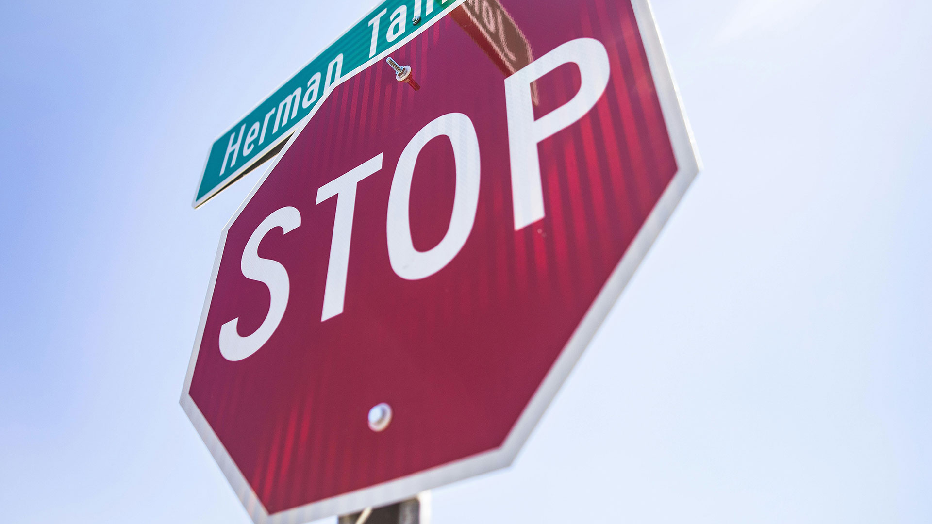 Close-up photo of stop sign